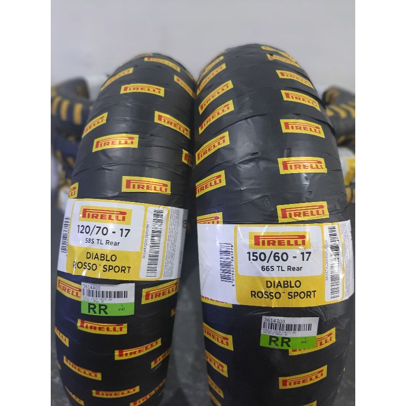 Paket Ban Pirelli 120/70 & 150/60 ring 17 diablo rosso sport R15 R25 Xabre MT15 CBR VIXION NINJA