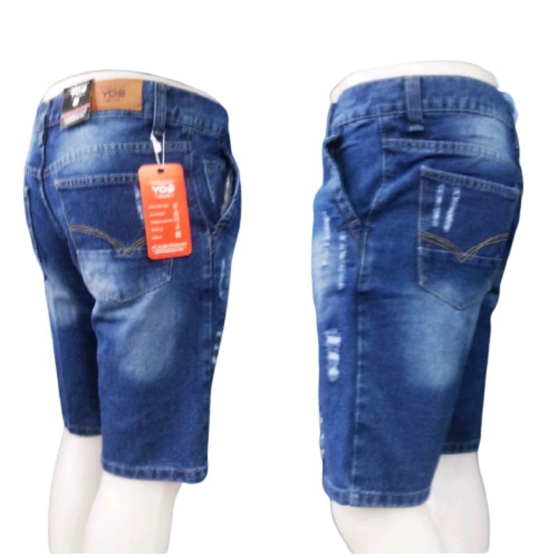 CELANA JEANS PENDEK PRIA MODEL SOBEK