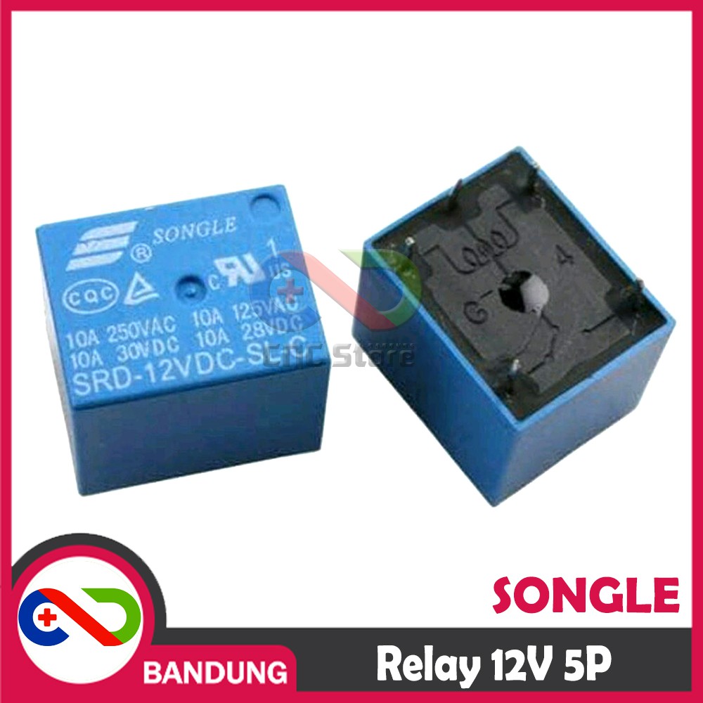 RELAY SONGLE 12V 10A SRD-12VDC-SL-C 5 PIN 5P