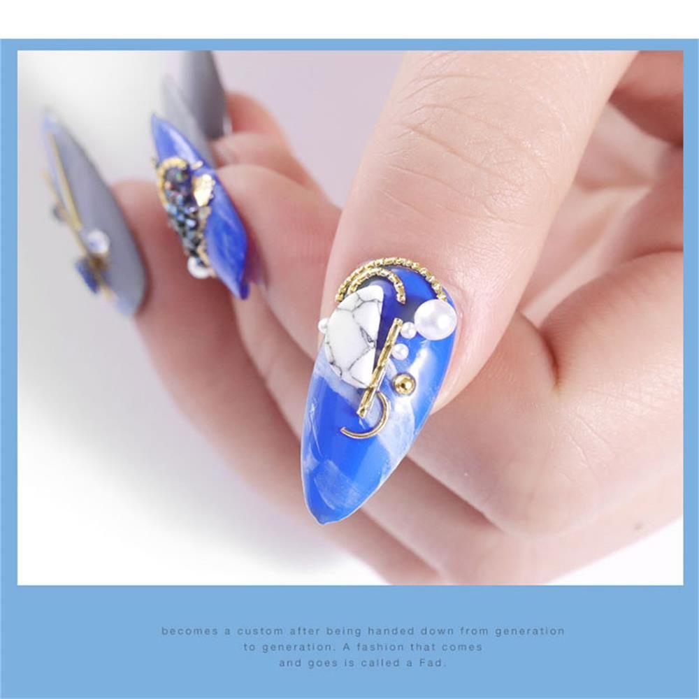 Wonder Alloy Dekorasi Manicure Tools Tips Logam Rivet Bentuk Campur Glitter Sequin