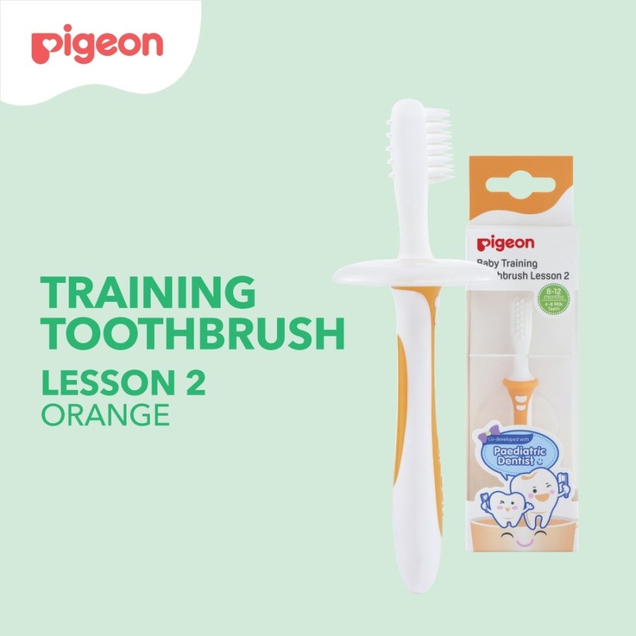 Pigeon Baby Training Toothbrush Bayi / Sikat gigi bayi /LESSON 1, 2, 3 dan Toothbrush Set