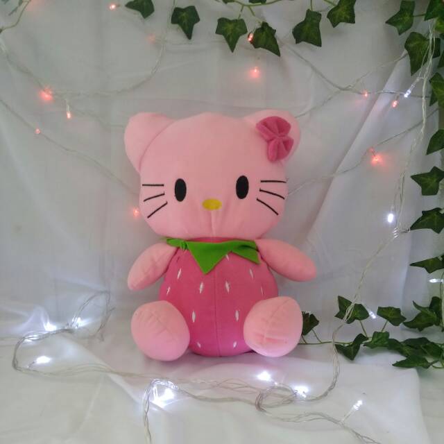 Boneka Hello Kitty Strawberry - Boneka Pink Hello Kitty - Boneka Hello Kitty