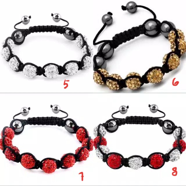 Gelang Shamballa Bola Kristal Hollywood Mewah Cantik PGM GT45