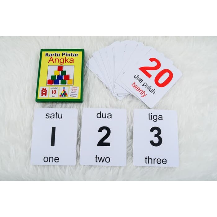 Mainan edukasi kartu pintar angka / flashcard