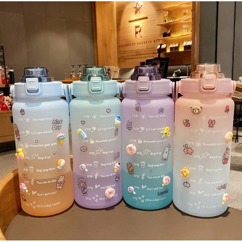 BOTOL MINUM GRADASI / BOTOL KOREA / RAINBOW BOTTLE 2 LITER