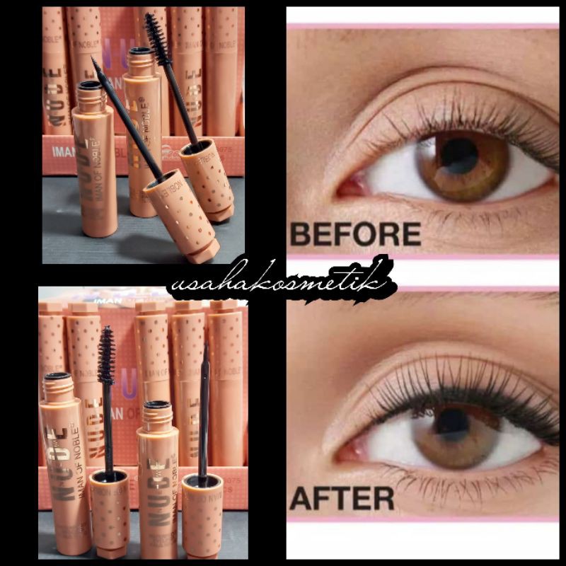 PROMO HOT PAKET MASCARA DAN EYELINER NUDE WATERPROOF DARI IMAN OF NOBLE NO.3075