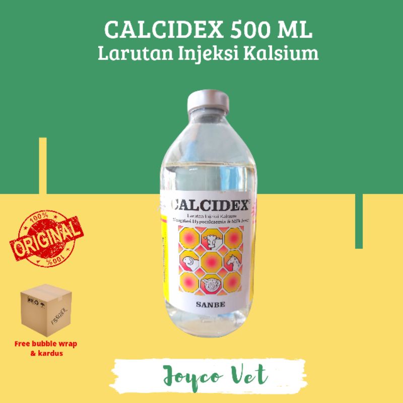 Calcidex Sanbe 500 ml - Larutan Injeksi Kalsium Hewan Ternak Sapi Kambing