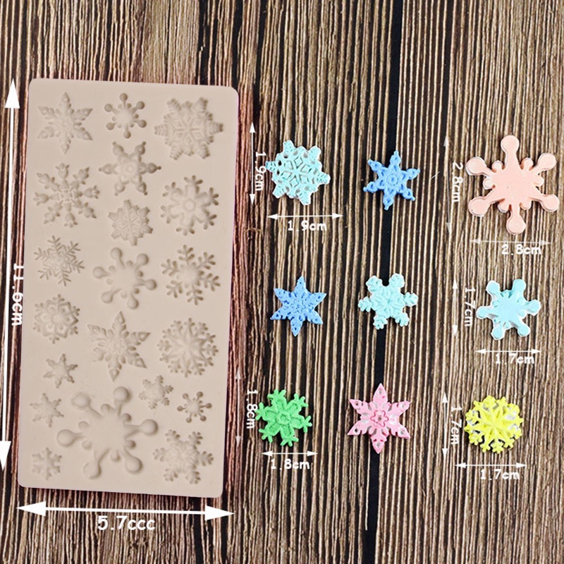 (Theredsunrisesiwy.Id) Cetakan Kue / Coklat Motif Snowflake Natal Bahan Silikon Anti Lengket