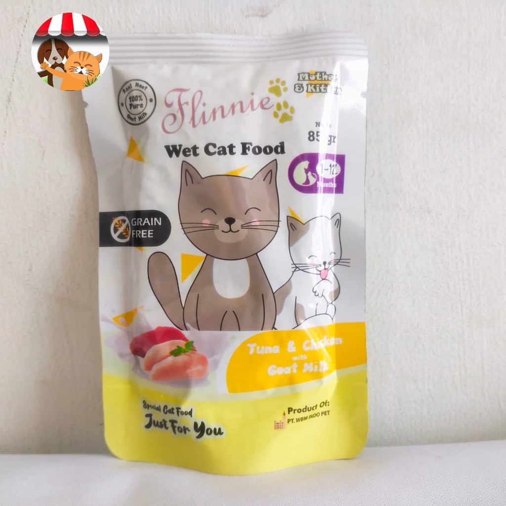 Flinnie Pouch Cat Food Kitten Adult Wet Food 85gr Goat Milky Series