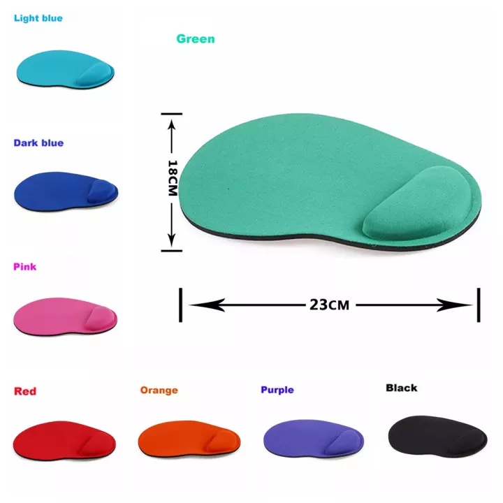 Mouse Pad Dengan Bantalan Pergelangan Tangan Bahan EVA Warna Hijau Polos