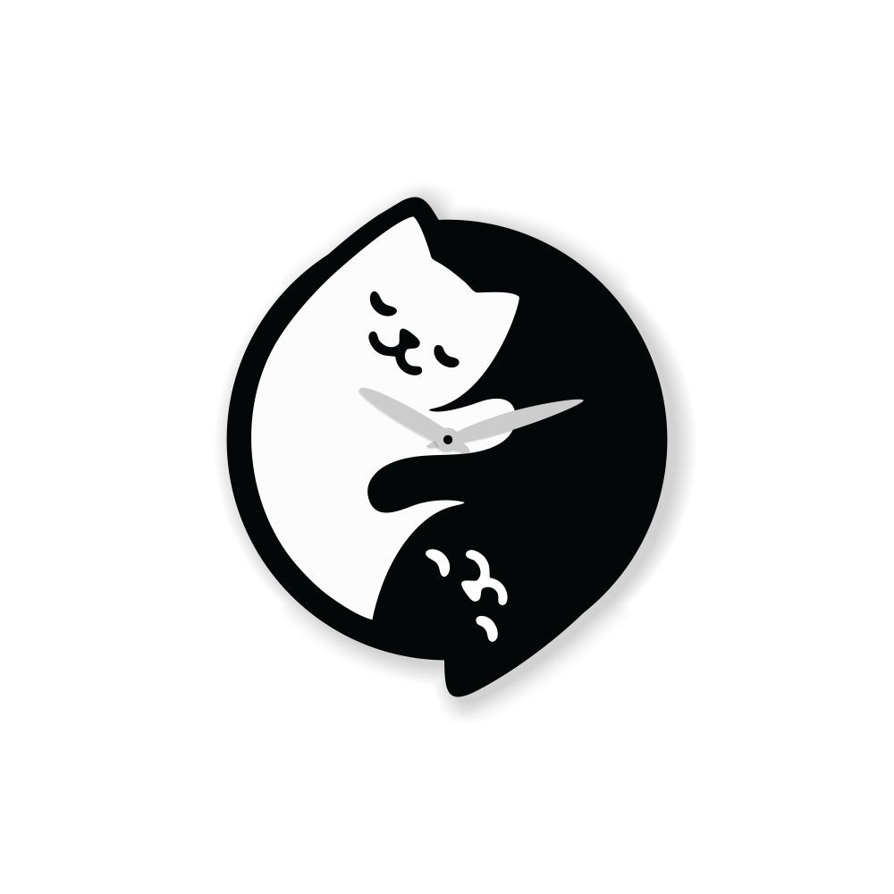 Jam Dinding Kucing Yin Yang