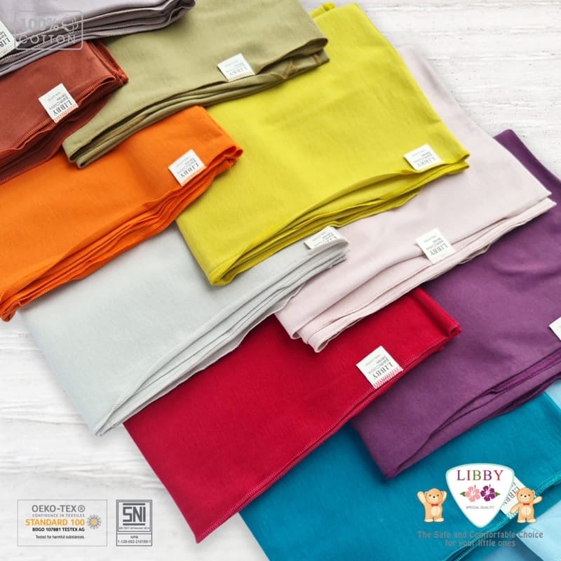 Libby Swaddle/Bedong Cotton Earth Colour ukuran 85x105 (Bedong Kain Super Warna Random)