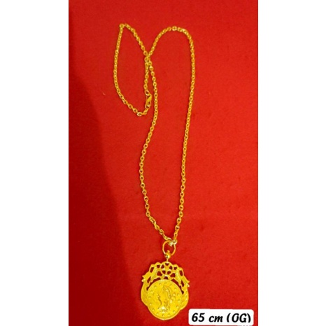 kalung nori medanan liontin dinar koin sepuhan emas24k imitasi