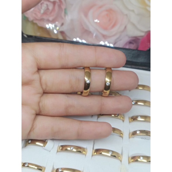 cincin couple titanium polos mata satu