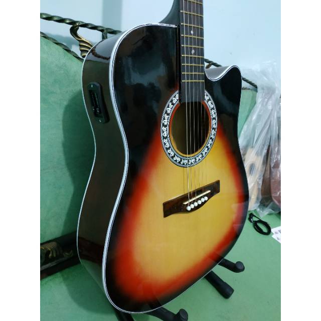 Gitar Akustik Elektrik Merk Ibanez Warna Sunburst TRUSROD Equalizer Murah Jakarta