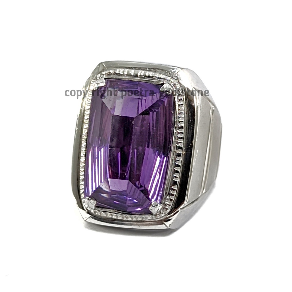 Natural Batu Permata Amethyst Quartz Octagon AQ01