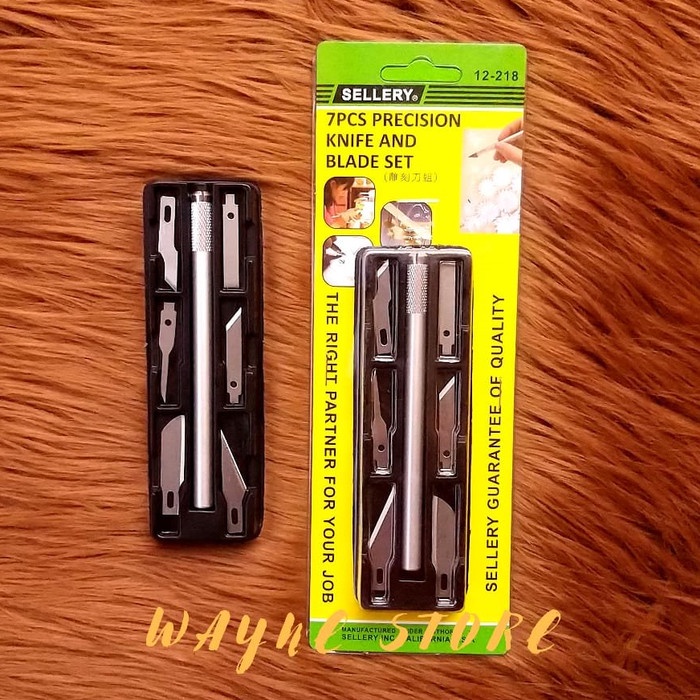 

UKIR-ALAT- 7 PCS PRECISION KNIFE AND BLADE SET / ALAT PAHAT UKIR SELLERY 12-218 -ALAT-UKIR.