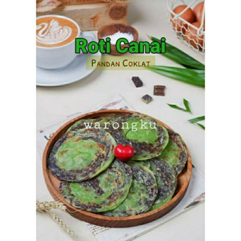 

5PCS ROTI CANAI CANE MARYAM KONDE CAMILA UKURAN SIZE SEDANG VARIAN RASA PANDAN COKLAT