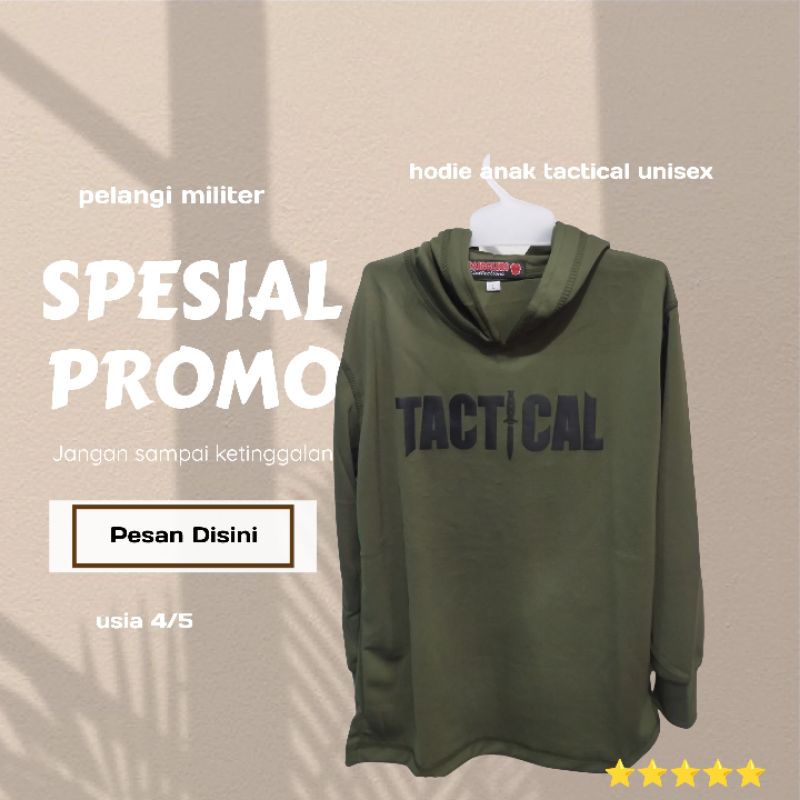 Hodie Anak tactical hijau army  bahan drifit/switer anak unisex