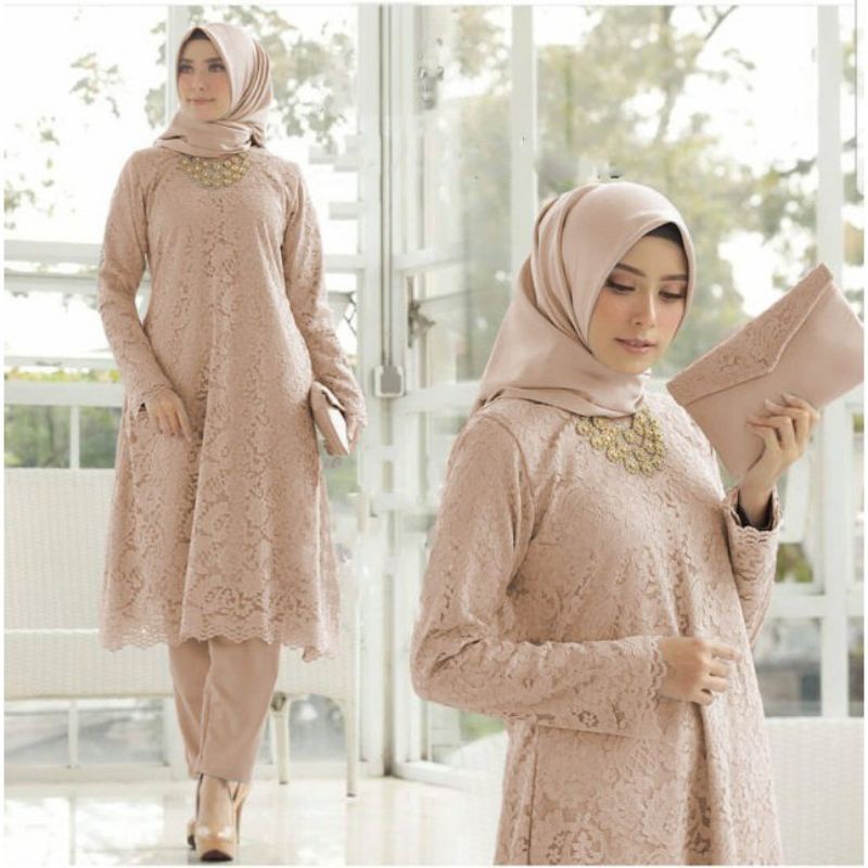 NiaKebaya • ATASAN AJA / KEBAYA TUNIK MEZZALUNA / KEBAYA DRESS WANITA MODERN KONDANGAN / KEBAYA MUSL
