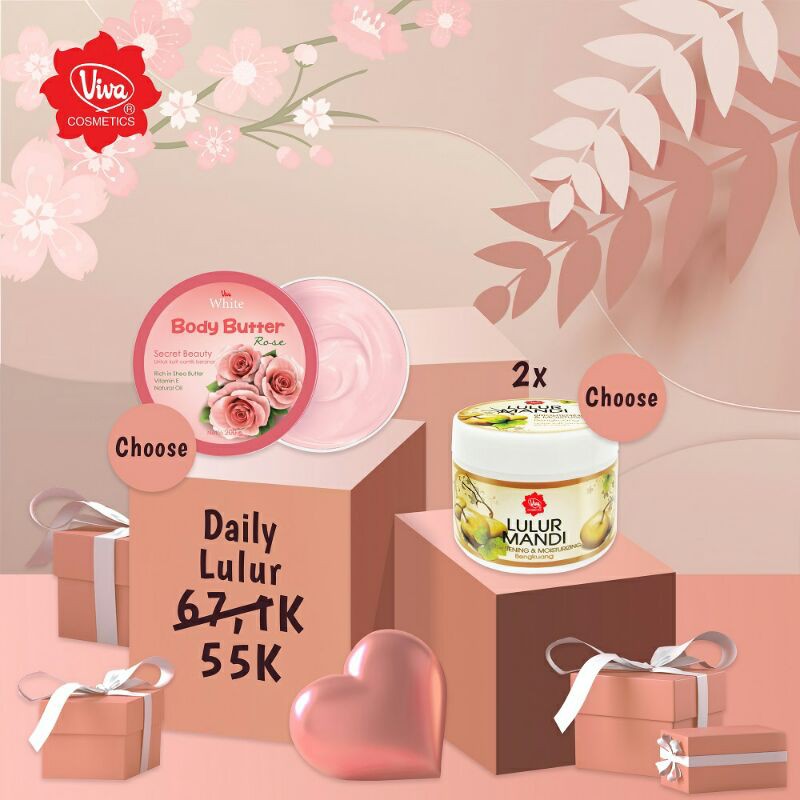 Paket Perawatan Tubuh Lulur Mandi Body Scrub Butter Viva