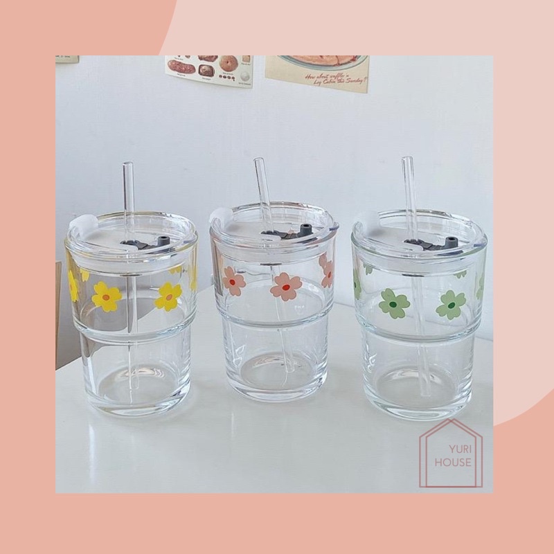 Aeri tumbler/ tumbler kaca aesthetic/ gelas bening korea/ gelas kaca aesthetic/ gelas kaca + sedotan