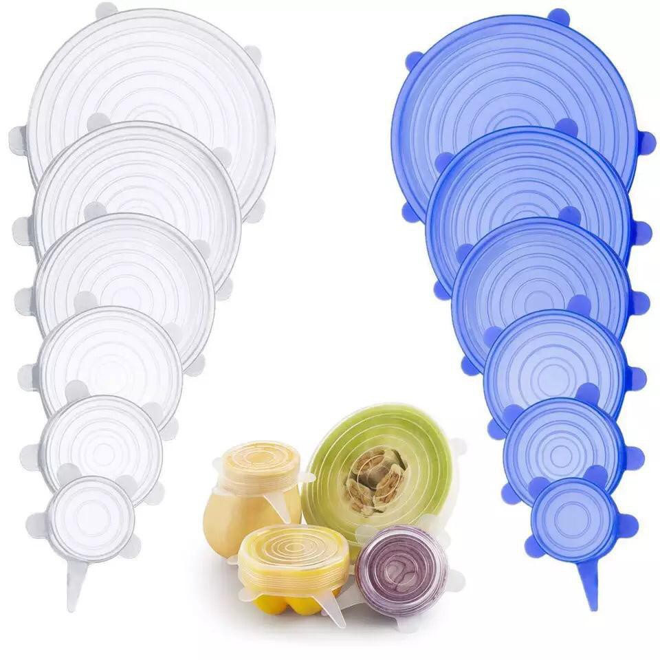 6in1 Silicone Food Cover Stertch Bowl Lid Silikon Penutup Makan