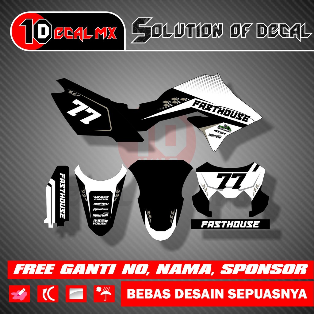 Decal Sticker KLX DTRACER NEW putih simple