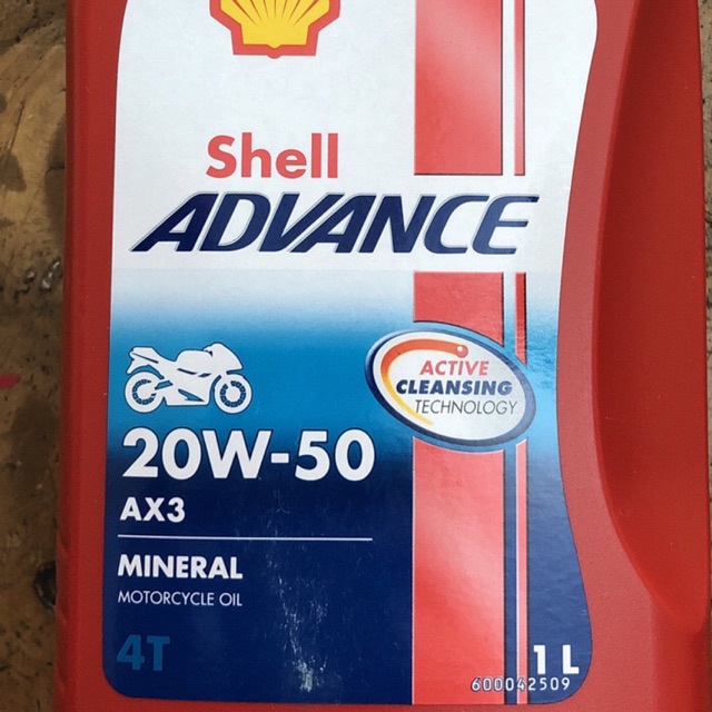 OLI MESIN MOTOR 4T SHELL ADVANCE AX3 1 LITER 20W50 ORIGINAL