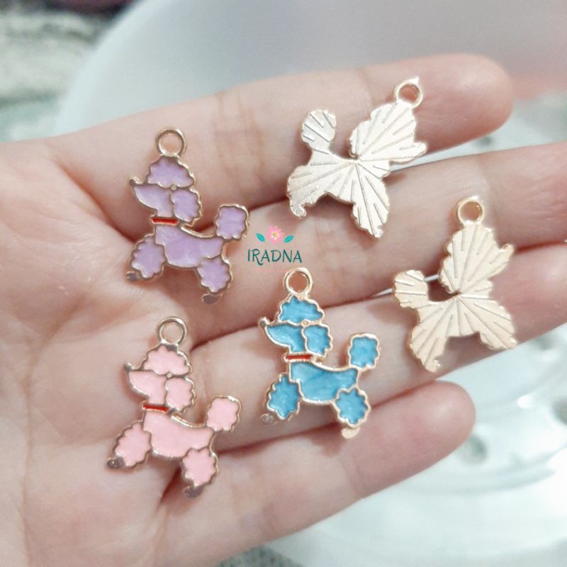 Bandul Kalung Gelang Keychain Bentuk Puppy Pudel Poodle