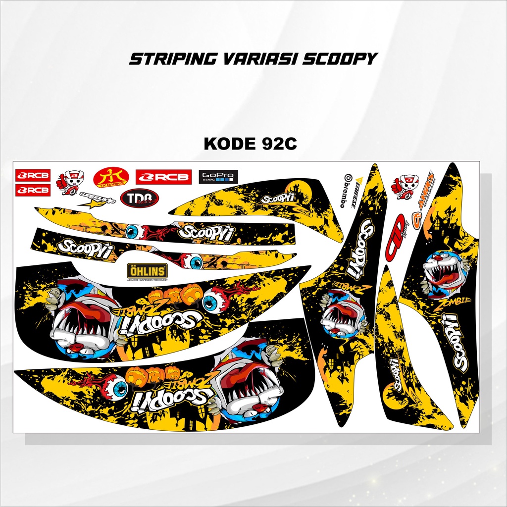 Striping Scoopy Stiker Scoopy 2013/2017 Kode 92