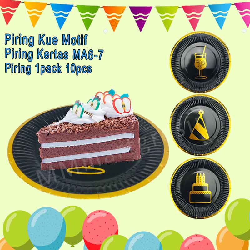 Piring Kue / Piring Kue Motif / Piring Kertas MA6-7 / 1pack 10pcs