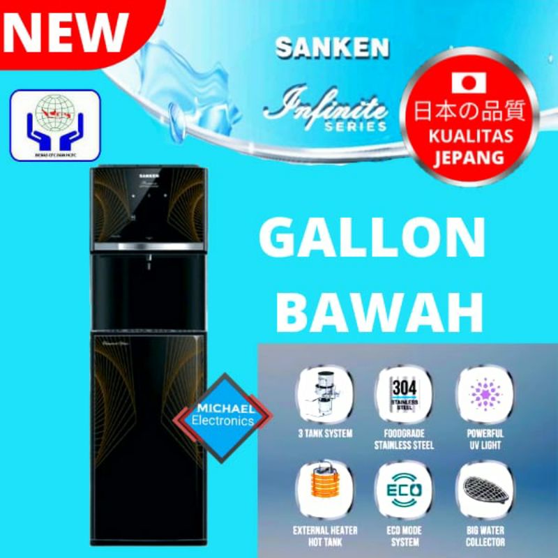 PREMIUM DISPENSER UV LIGHT GALLON BAWAH INFINITE SANKEN