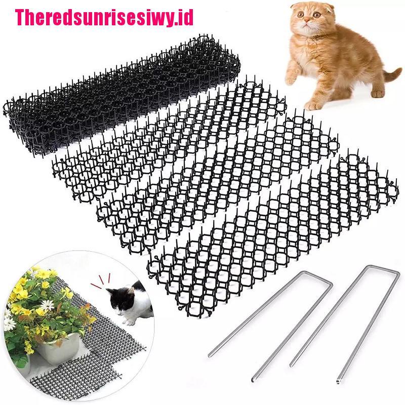 【Theredsunrisesiwy.id】Garden Prickle Strip Dig Stop Cat Repellent Deterrent Mat Spike Portable