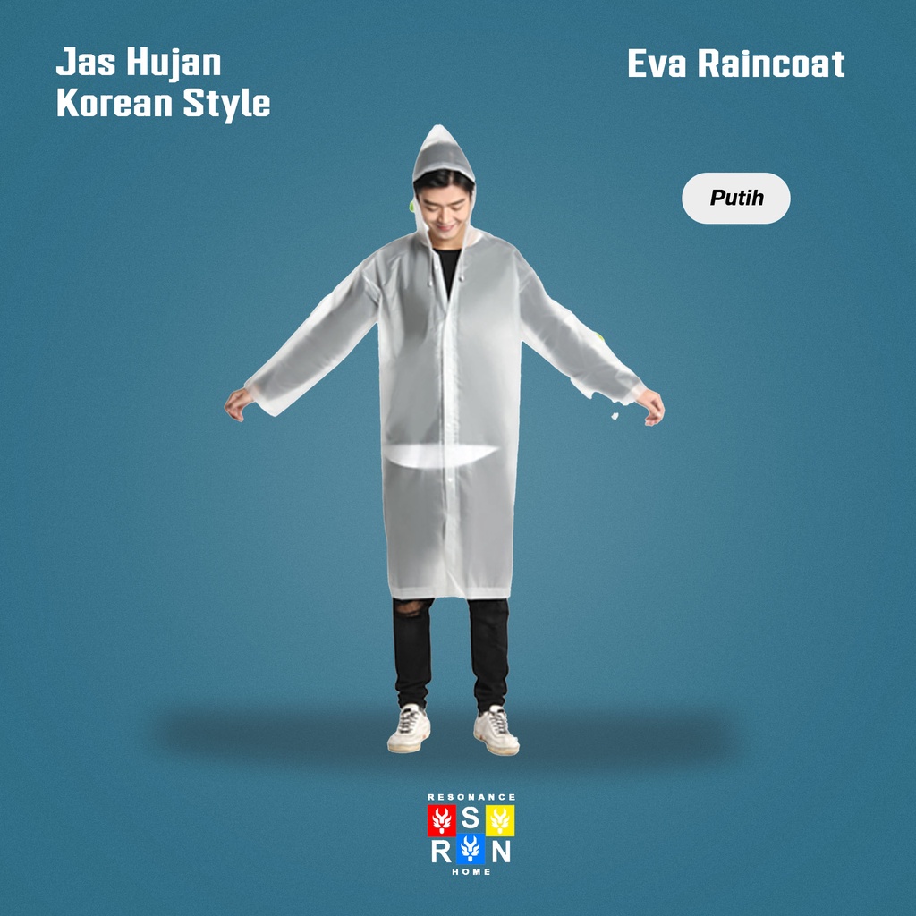 Jas Hujan Phonco Transparan Pria Wanita | Korean Raincoat | Resonance Home