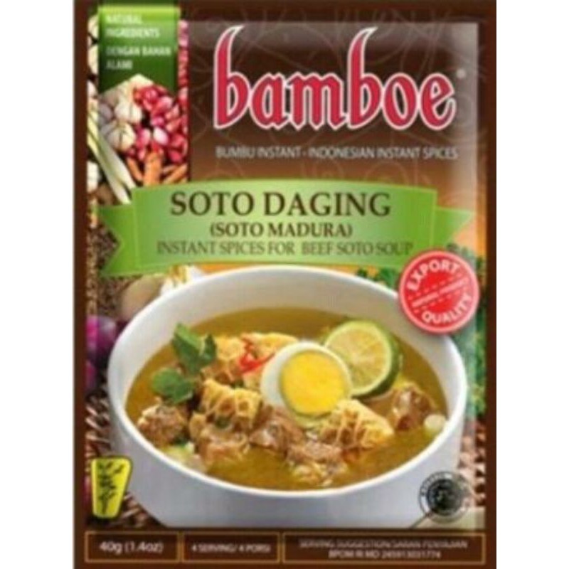 

Bumbu instan soto daging 40gr Bamboe