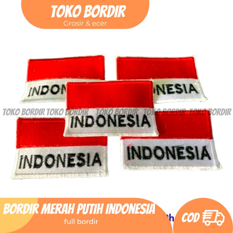 bordir merah putih / bordir Indonesia merah putih