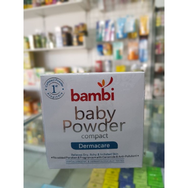 Bambi Baby Powder Compact Dermacare 40 g / Bedak Bayi / Bedak Bambi