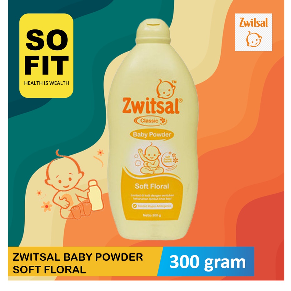 Zwitsal Baby Powder Classic Soft Floral 300 gr / Bedak Bayi