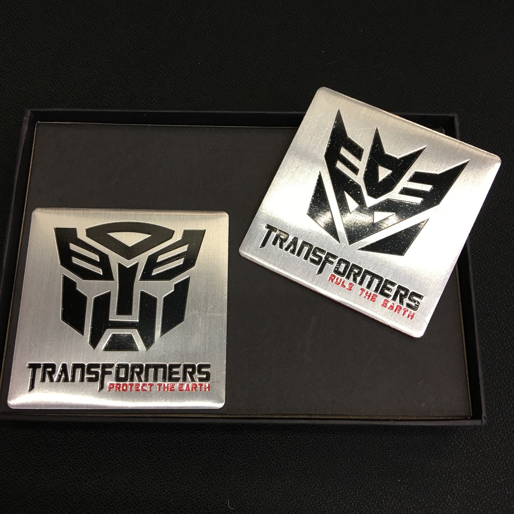 Tempelan Stiker Emblem Mobil Plat Aluminium Transformers Tranformers