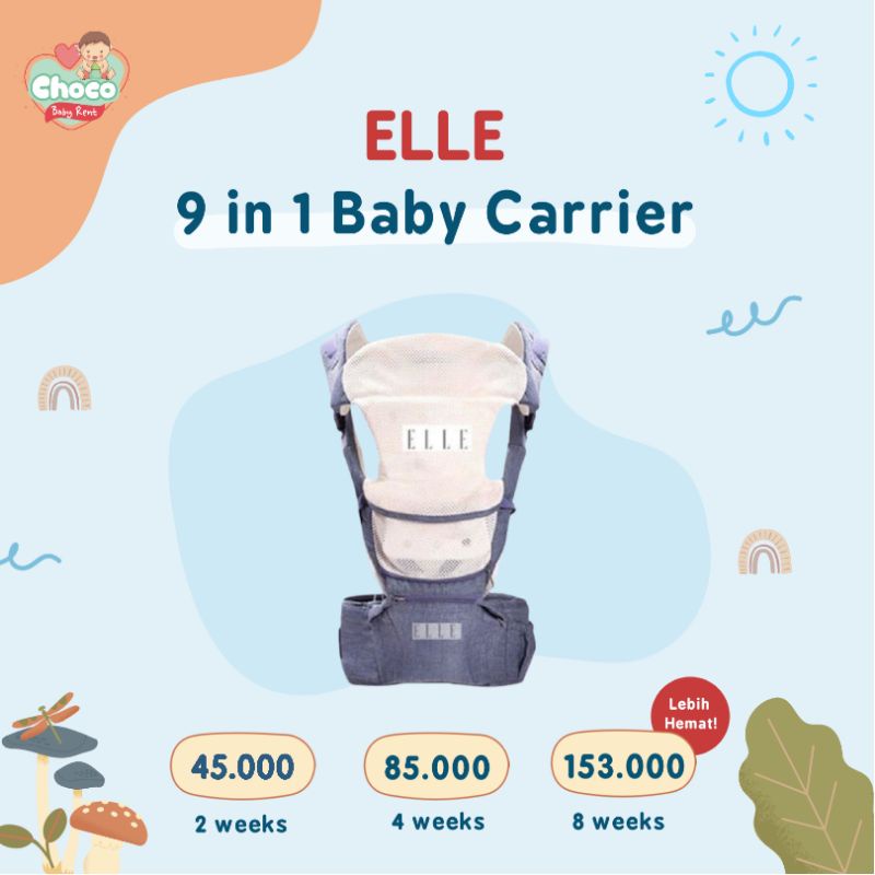 ❤️ChocoBabyToys❤️TIDAK DIJUAL, DISEWAKAN Gendongan Bayi Elle 9 in 1 Ultimate Hipseat & Baby Carrier