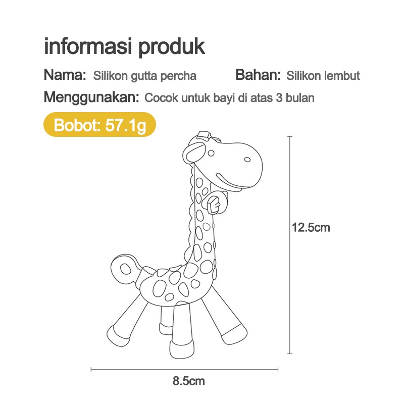 Teether Jerapah/Teether bayi/Teether Gigitan Bayi Giraffe/Jerapah teether  L70