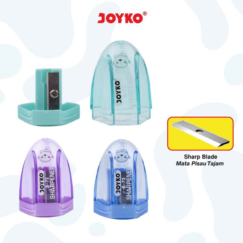 Serutan Joyko B-72 Rautan Pensil 2B Warna Besar Sharpener