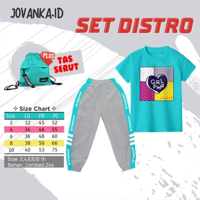 set distro jovanka cewek