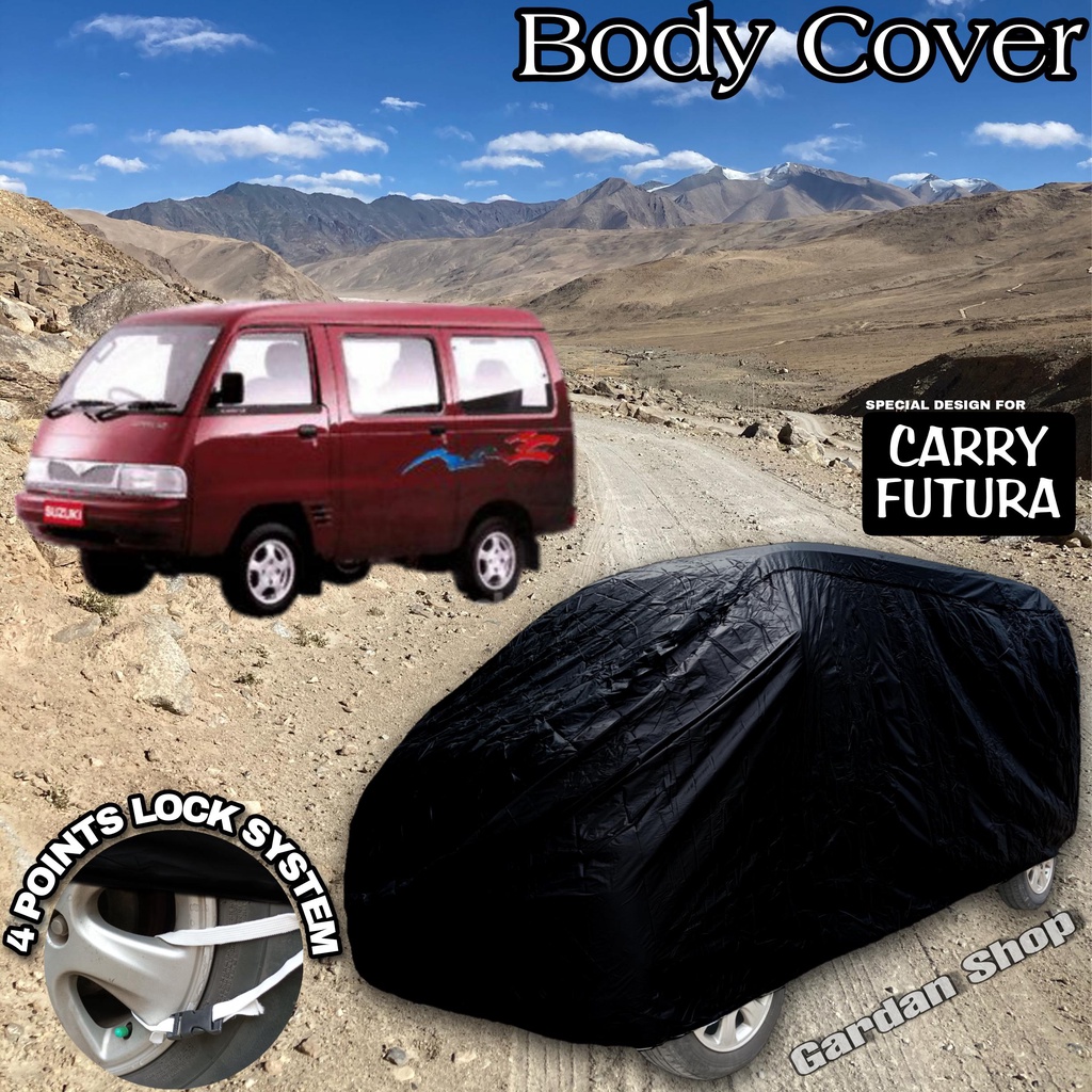 Sarung Mobil CARRY FUTURA Hitam POLOS Body Cover Carry Futura Full Black