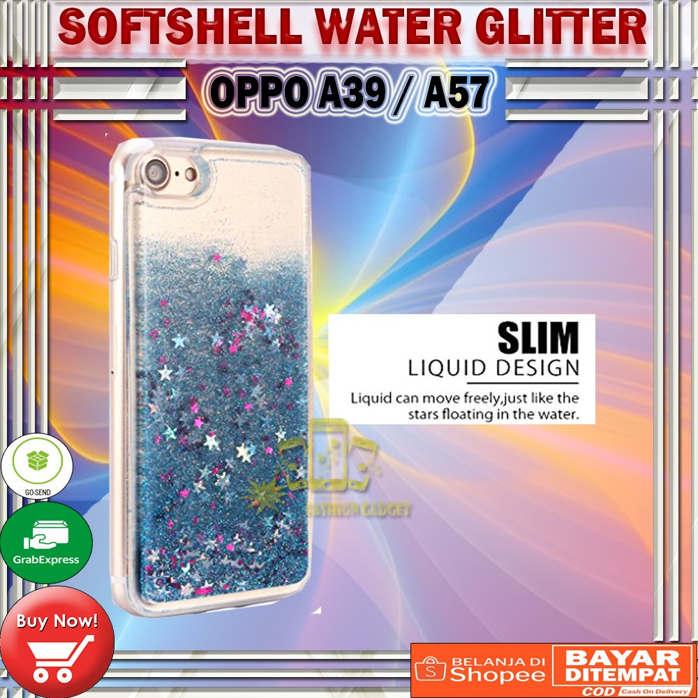 (Random) Silikon Oppo A39 / A57 Water Glitter Auarium Casing / Case / Jelly Case / Silicone Oppo A57