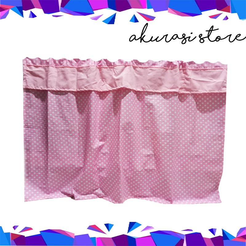 Gorden kolong dapur meja dapur polkadot