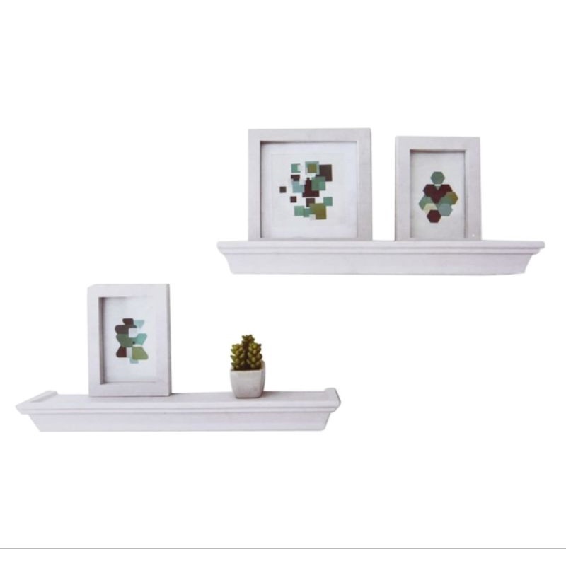 KRISHOME Set 5 Pcs Bingkai Foto Dan Rak Dinding/Wall Frame Putih