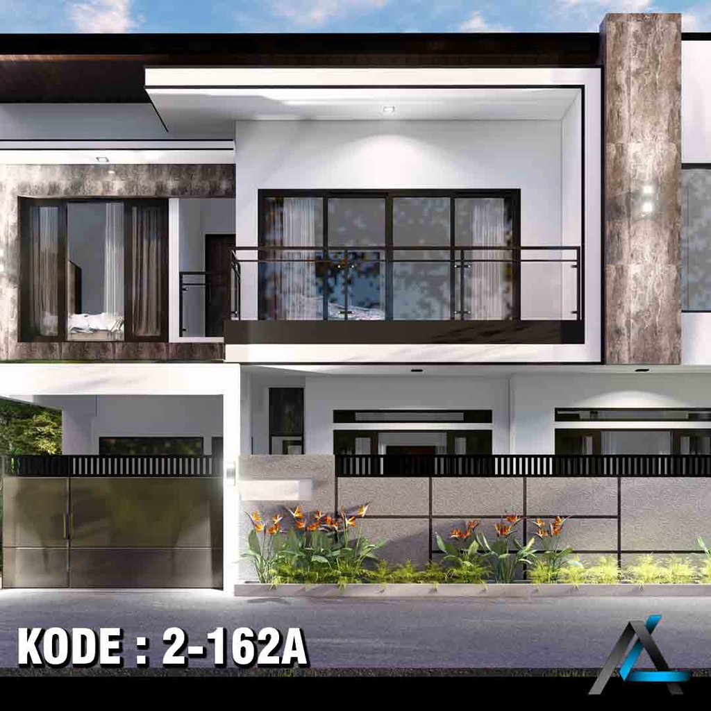 DESAIN RUMAH UK. 11.7 x 10 m KODE 2-162A (2 LANTAI) - ARSIKA DESAIN