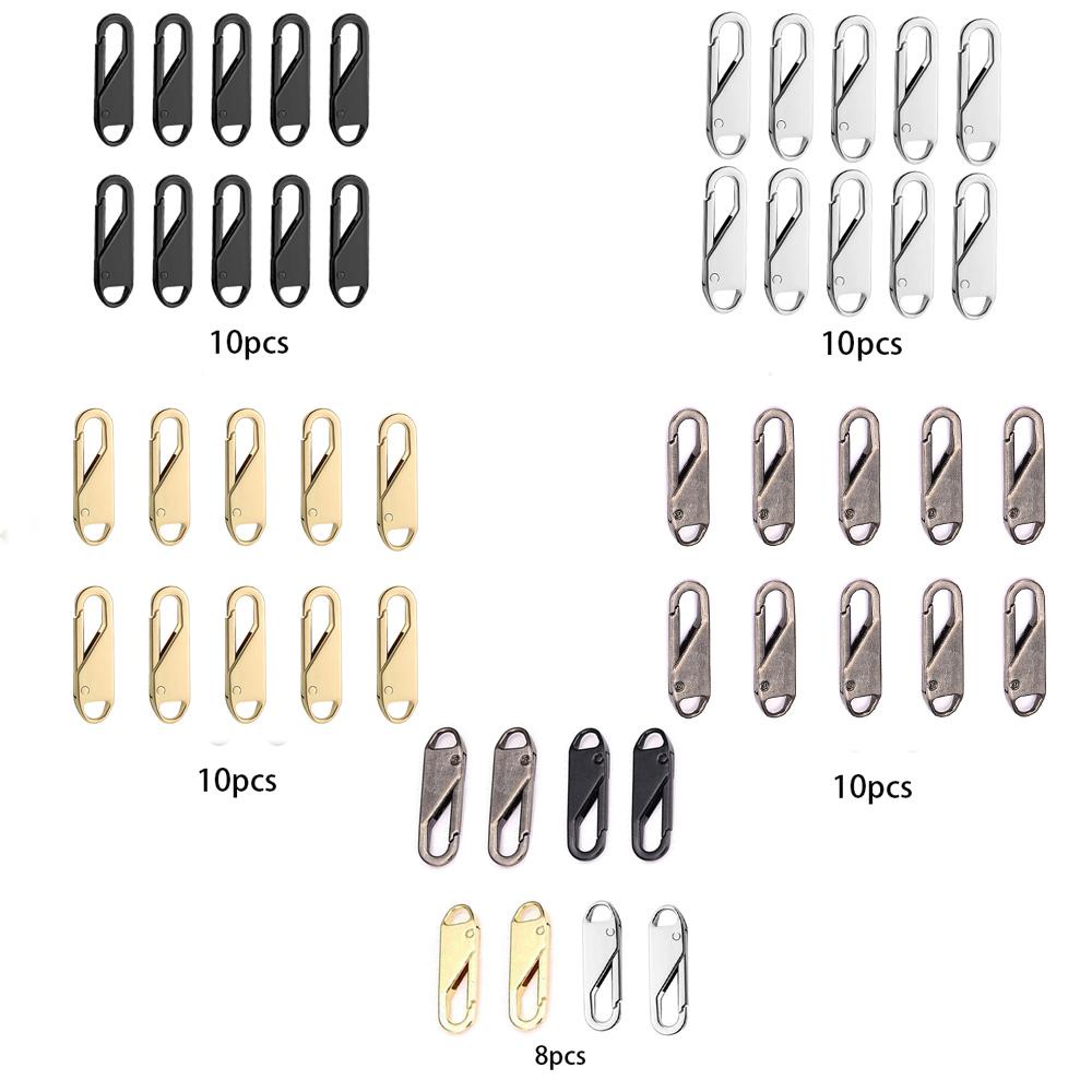 [Elegan] Zipper Repair Kit Detachable Fashion Zipper Fixer Jahit Aksesoris Kepala Ritsleting Logam